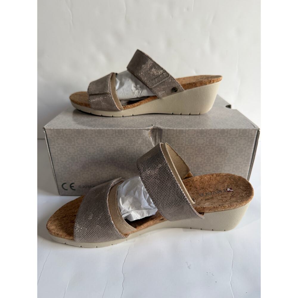 Revere Sorrento Champagne Angle Orthotic Comfort Sandals Womens Sz 41 US 10 NEW